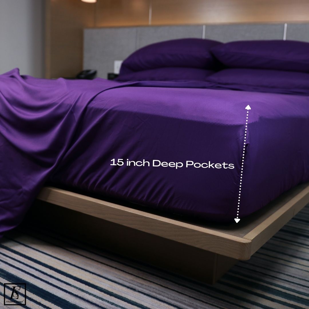 Bamboo Sheets 6 piece 2024 set King/Cal Violet