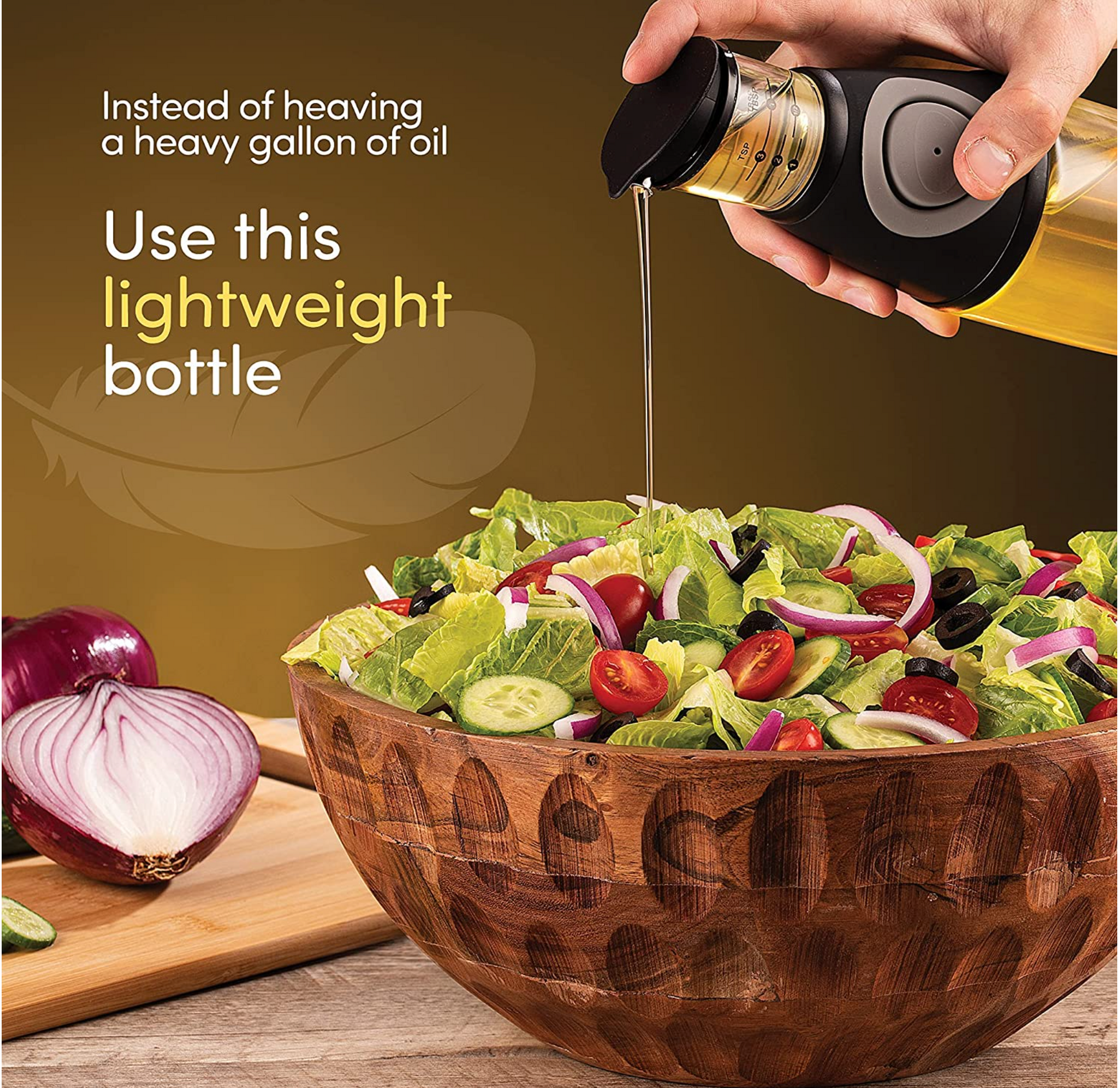 Oil Bottle Easy Grip Salad Dressing Shaker Sauces Dispenser Bottle