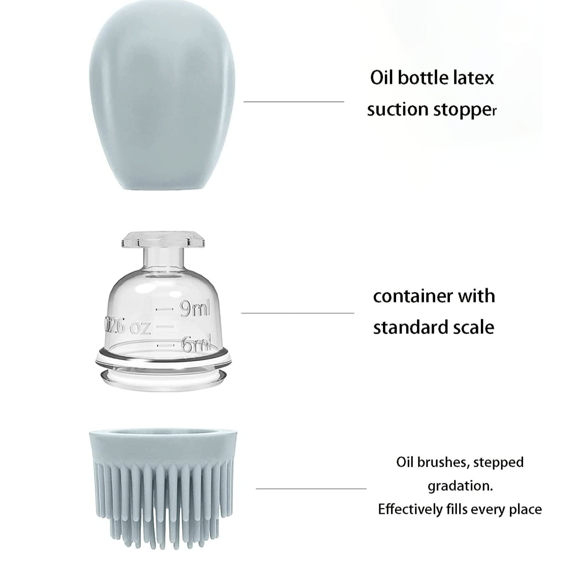 Hadanceo 200ML 2 in 1 Glass Oil Bottle with Silicone Brush Clear Scale  Quantitative Control Soft Bristles Creative Cactus Olive Oil Dispenser for